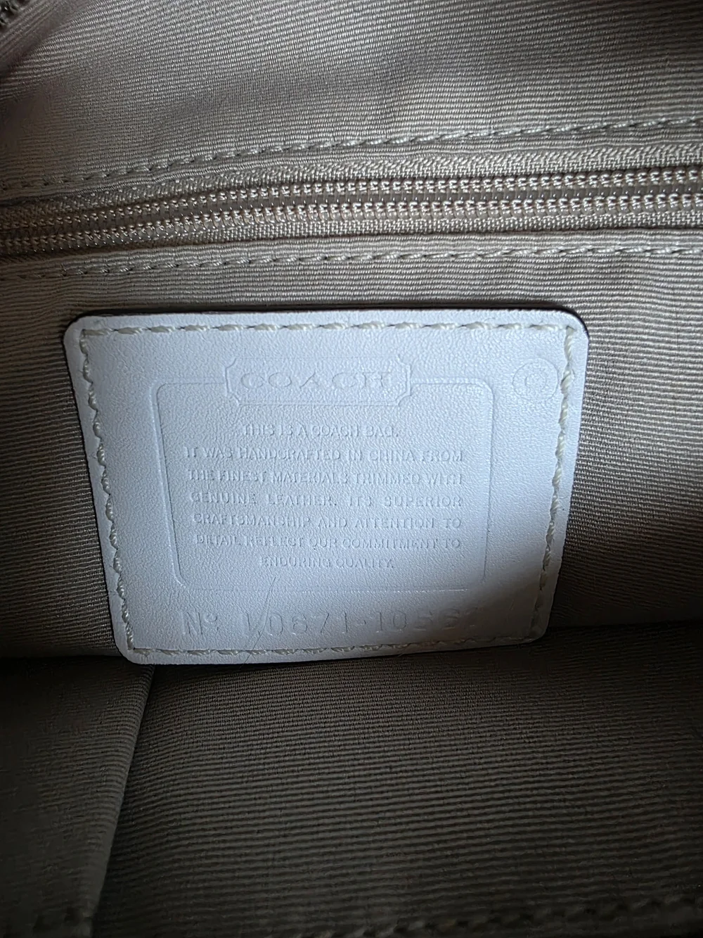 Coach Hampton Weekend White Satin Hobo with Yellow and Brown Strap Accents